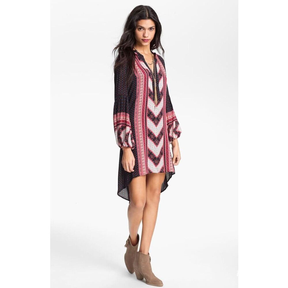 Free People Peacemaker Shapeless Shift Dress Boho Tunic Floral Womens Sz XS